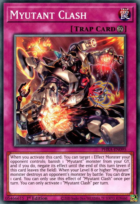 Myutant Clash trading card from Phantom Rage Myutant Clash - Phantom Rage YuGiOh trading card