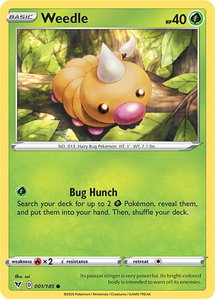 Weedle - SWSH04: Vivid Voltage (SWSH04) #001/185 - Common Pokémon Trading Card