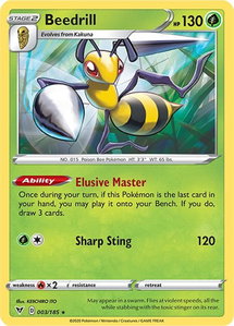 Beedrill - SWSH04: Vivid Voltage (SWSH04) #003/185 - Rare Pokémon Trading Card
