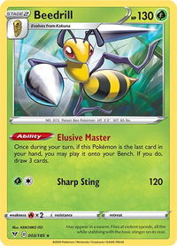 Beedrill - SWSH04: Vivid Voltage (SWSH04) #003/185 - Rare Pokémon Trading Card