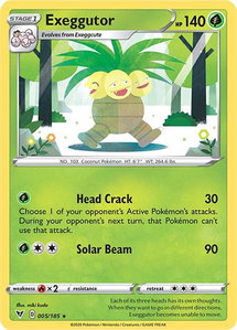 Exeggutor - SWSH04: Vivid Voltage (SWSH04) #005/185 - Rare Pokémon Trading Card