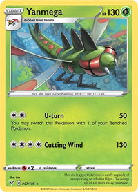 Yanmega - SWSH04: Vivid Voltage (SWSH04) #007/185 - Rare Pokémon Trading Card