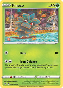 Pineco - SWSH04: Vivid Voltage (SWSH04) #008/185 - Common Pokémon Trading Card