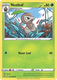 Nuzleaf - SWSH04: Vivid Voltage (SWSH04) #011/185 - Uncommon Pokémon Trading Card
