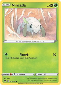 Nincada - SWSH04: Vivid Voltage (SWSH04) #013/185 - Common Pokémon Trading Card