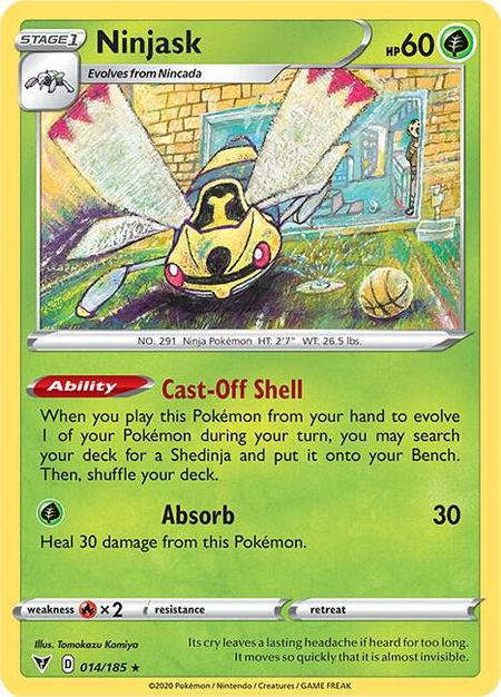 Ninjask - SWSH04: Vivid Voltage Pokémon trading card