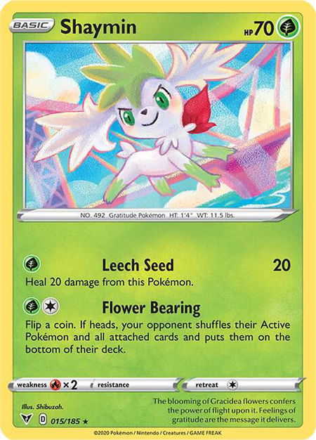 Shaymin trading card from SWSH04: Vivid Voltage Shaymin - SWSH04: Vivid Voltage Pokémon trading card