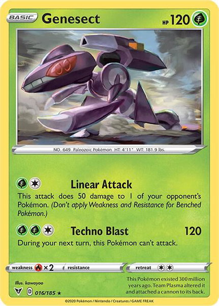Genesect trading card from SWSH04: Vivid Voltage Genesect - SWSH04: Vivid Voltage Pokémon trading card