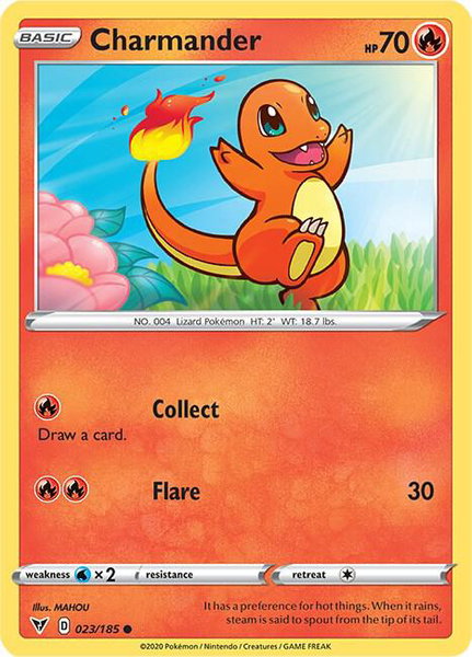 Charmander trading card from SWSH04: Vivid Voltage Charmander - SWSH04: Vivid Voltage Pokémon trading card