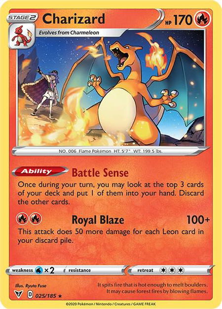 Charizard trading card from SWSH04: Vivid Voltage Charizard - SWSH04: Vivid Voltage Pokémon trading card