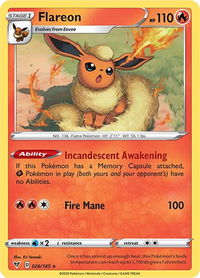 Flareon - SWSH04: Vivid Voltage (SWSH04) #026/185 - Rare Pokémon Trading Card