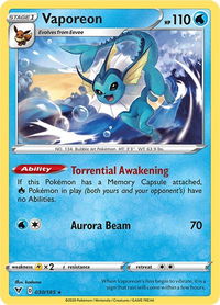 Vaporeon - SWSH04: Vivid Voltage (SWSH04) #030/185 - Rare Pokémon Trading Card