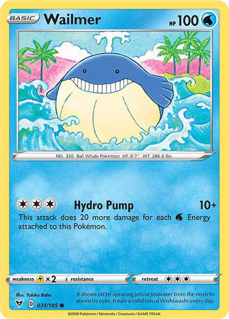 Wailmer trading card from SWSH04: Vivid Voltage Wailmer - SWSH04: Vivid Voltage Pokémon trading card