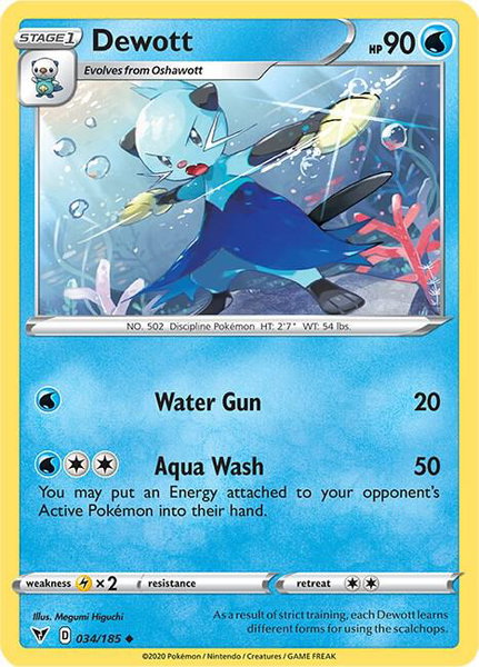 Dewott - SWSH04: Vivid Voltage Pokémon trading card