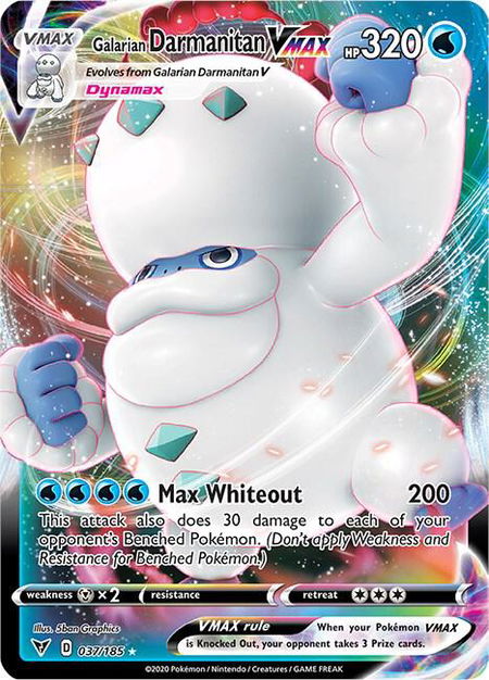 Galarian Darmanitan VMAX trading card from SWSH04: Vivid Voltage Galarian Darmanitan VMAX - SWSH04: Vivid Voltage Pokémon trading card