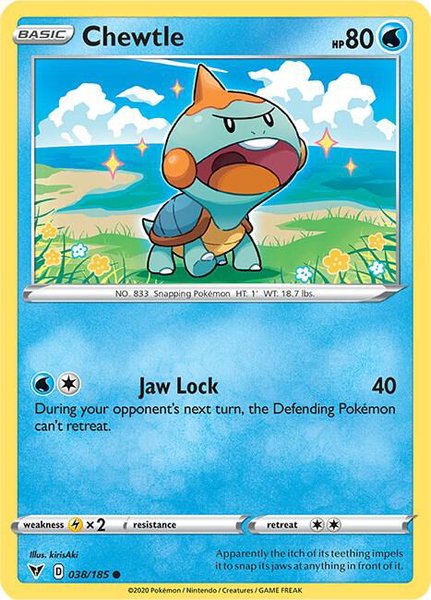 Chewtle trading card from SWSH04: Vivid Voltage Chewtle - SWSH04: Vivid Voltage Pokémon trading card