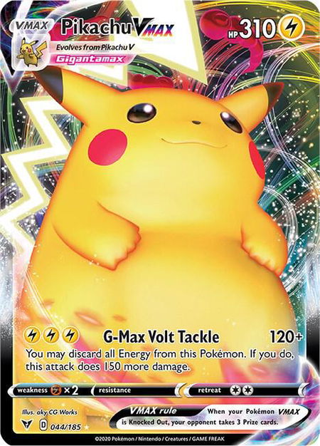 Pikachu VMAX trading card from SWSH04: Vivid Voltage Pikachu VMAX - SWSH04: Vivid Voltage Pokémon trading card