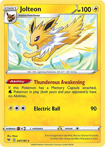 Jolteon - SWSH04: Vivid Voltage Pokémon trading card