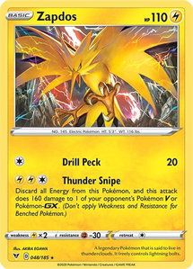Zapdos - SWSH04: Vivid Voltage (SWSH04) #048/185 - Holo Rare Pokémon Trading Card