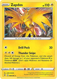 Zapdos - SWSH04: Vivid Voltage (SWSH04) #048/185 - Holo Rare Pokémon Trading Card