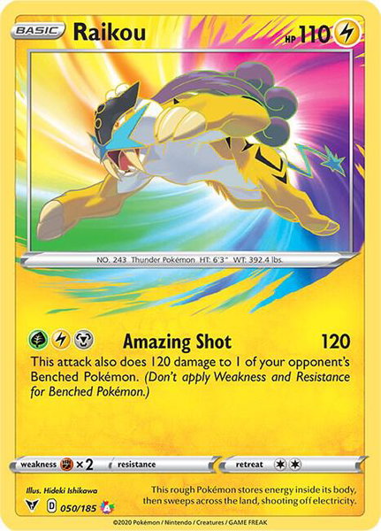 Raikou - SWSH04: Vivid Voltage Pokémon trading card