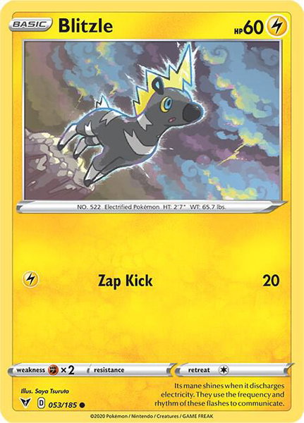 Blitzle trading card from SWSH04: Vivid Voltage Blitzle - SWSH04: Vivid Voltage Pokémon trading card