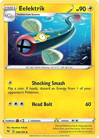 Eelektrik - SWSH04: Vivid Voltage (SWSH04) #058/185 - Uncommon Pokémon Trading Card