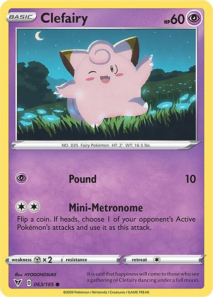 Clefairy trading card from SWSH04: Vivid Voltage Clefairy - SWSH04: Vivid Voltage Pokémon trading card