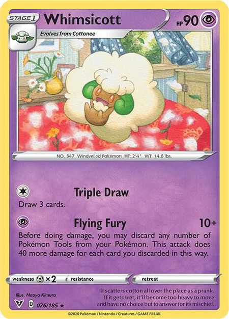 Whimsicott - SWSH04: Vivid Voltage Pokémon trading card