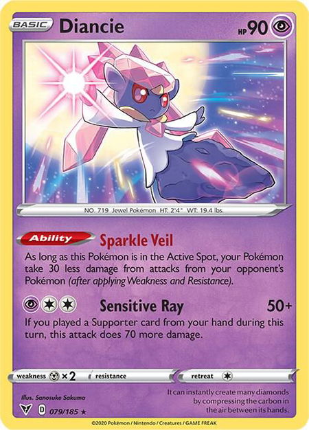 Diancie - SWSH04: Vivid Voltage Pokémon trading card