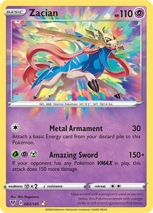Zacian - SWSH04: Vivid Voltage (SWSH04) #082/185 - Amazing Rare Pokémon Trading Card