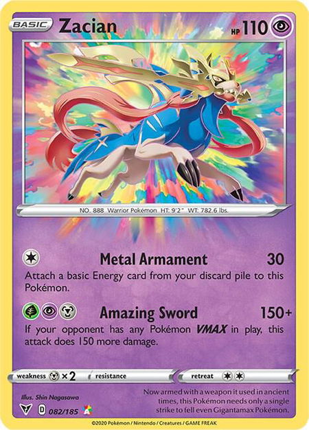 Zacian - SWSH04: Vivid Voltage Pokémon trading card