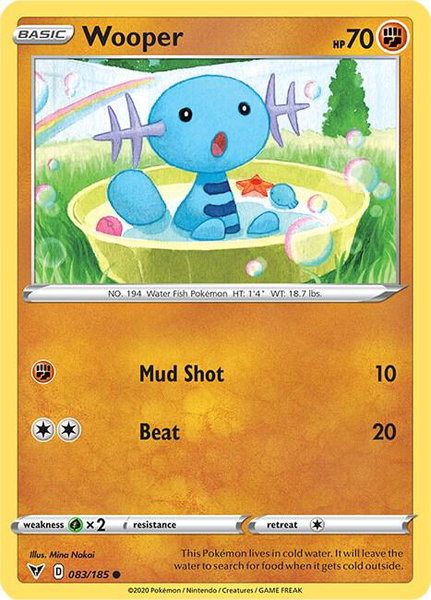 Wooper - SWSH04: Vivid Voltage Pokémon trading card
