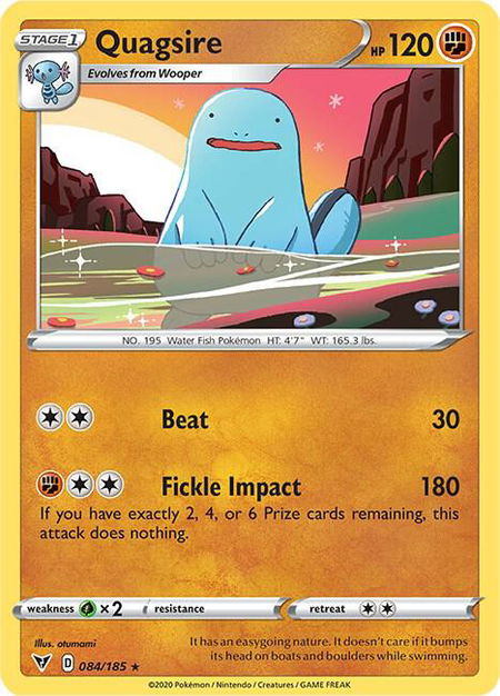 Quagsire - SWSH04: Vivid Voltage Pokémon trading card