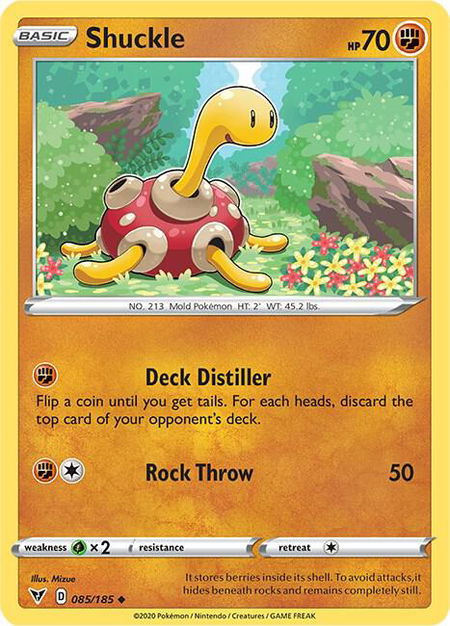 Shuckle trading card from SWSH04: Vivid Voltage Shuckle - SWSH04: Vivid Voltage Pokémon trading card