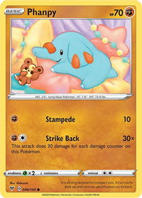 Phanpy - SWSH04: Vivid Voltage (SWSH04) #086/185 - Common Pokémon Trading Card