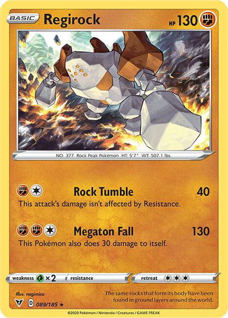 Regirock - SWSH04: Vivid Voltage Pokémon trading card
