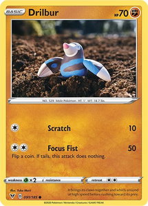 Drilbur - SWSH04: Vivid Voltage (SWSH04) #091/185 - Common Pokémon Trading Card