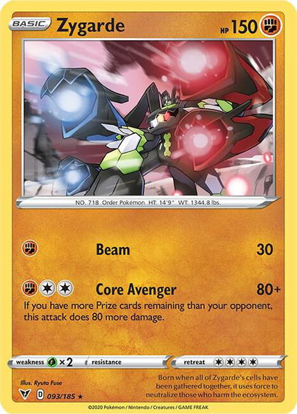 Zygarde trading card from SWSH04: Vivid Voltage Zygarde - SWSH04: Vivid Voltage Pokémon trading card