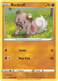Rockruff - SWSH04: Vivid Voltage (SWSH04) #094/185 - Common Pokémon Trading Card