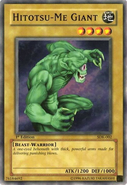 Hitotsu-Me Giant trading card from Starter Deck: Kaiba Hitotsu-Me Giant - Starter Deck: Kaiba YuGiOh trading card
