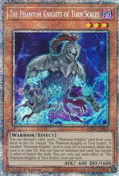 The Phantom Knights of Torn Scales (Starlight Rare) trading card from Phantom Rage The Phantom Knights of Torn Scales (Starlight Rare) - Phantom Rage YuGiOh trading card