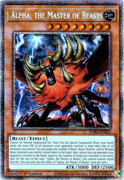 Alpha, the Master of Beasts (Starlight Rare) trading card from Phantom Rage Alpha, the Master of Beasts (Starlight Rare) - Phantom Rage YuGiOh trading card