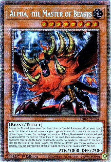 Alpha, the Master of Beasts (Starlight Rare) - Phantom Rage YuGiOh trading card