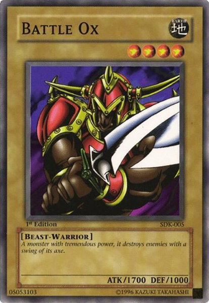 Battle Ox trading card from Starter Deck: Kaiba Battle Ox - Starter Deck: Kaiba YuGiOh trading card