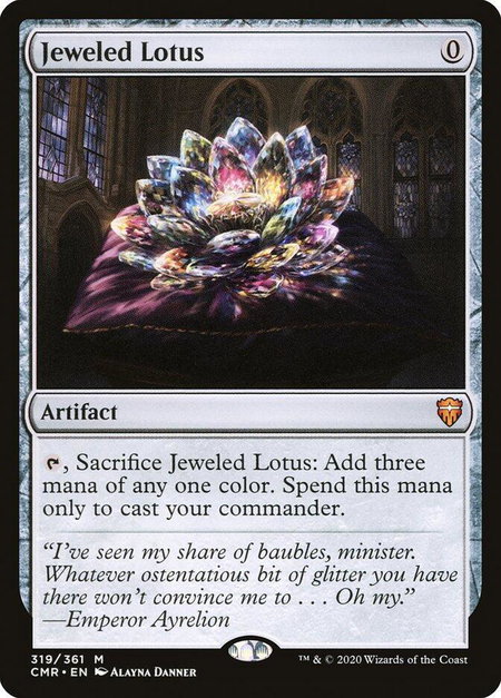 Jeweled Lotus trading card from Commander Legends Jeweled Lotus - Commander Legends Magic: The Gathering trading card