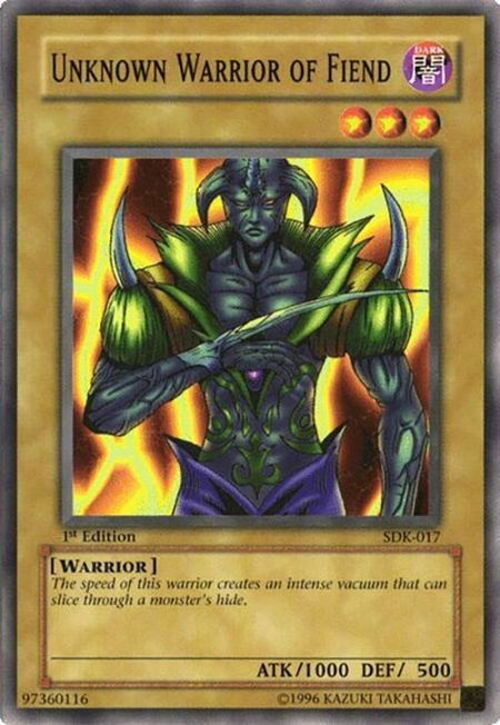 Unknown Warrior of Fiend - Starter Deck: Kaiba YuGiOh trading card