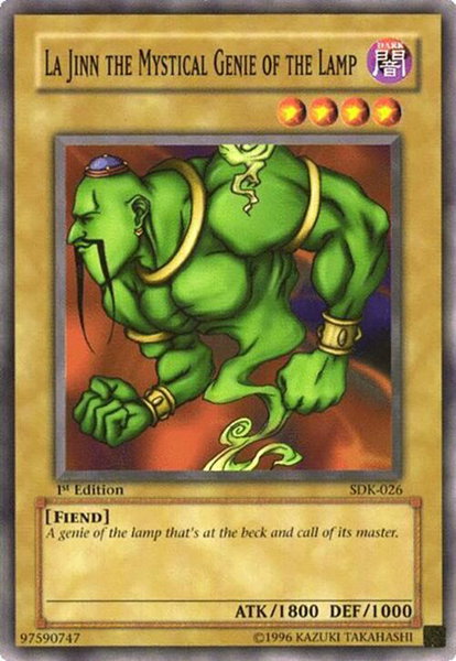 La Jinn the Mystical Genie of the Lamp trading card from Starter Deck: Kaiba La Jinn the Mystical Genie of the Lamp - Starter Deck: Kaiba YuGiOh trading card