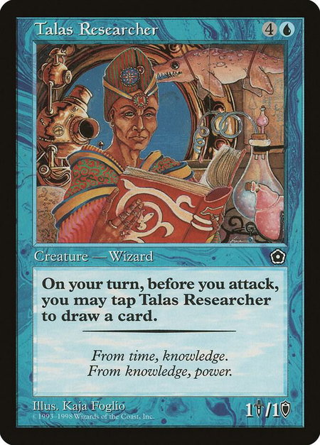 Talas Researcher - Portal Second Age Magic: The Gathering trading card