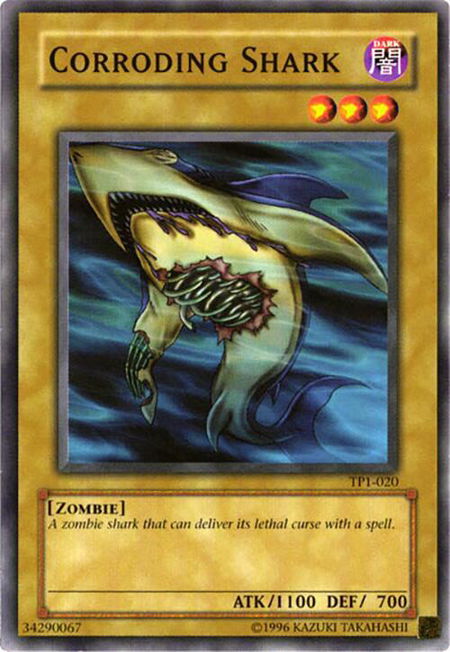 Corroding Shark trading card from Tournament Pack 1 Corroding Shark - Tournament Pack 1 YuGiOh trading card